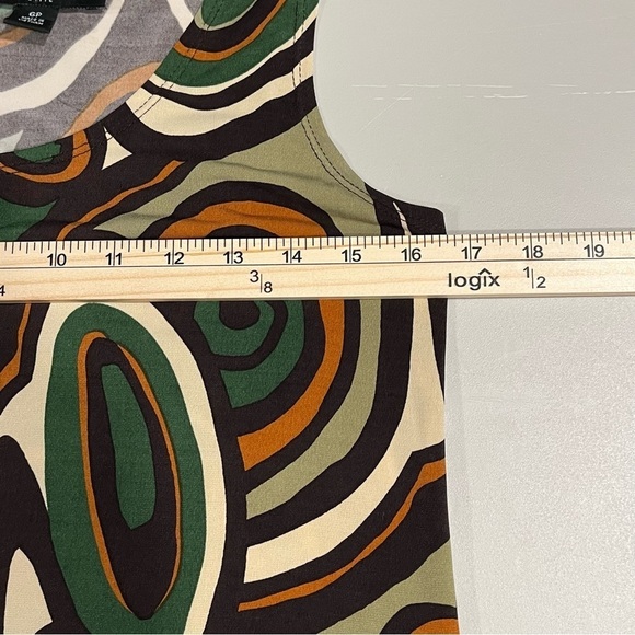 Vtg PERCEPTIONS Womens 6P Two-Piece Green Blazer Jacket MOD Abstract Tank Top - Picture 15 of 16